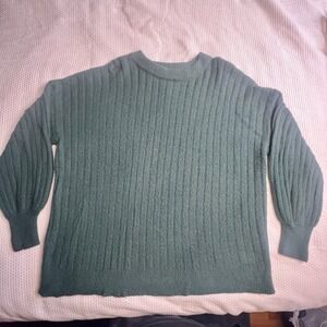 Aerie‎ Women's Size Small Teal Blue Pullover Sweater Oversized Comfy Blanket